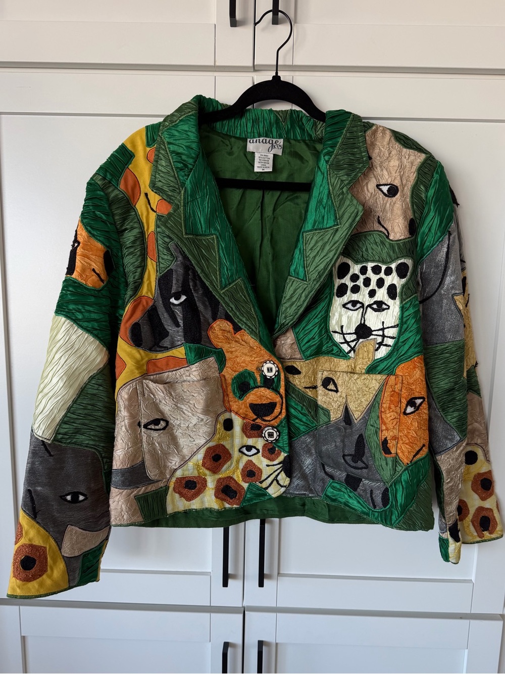 Vintage Anage Animal Safari Patchwork Jacket